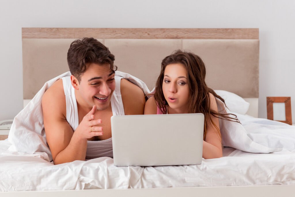 Couple Watching Video Together