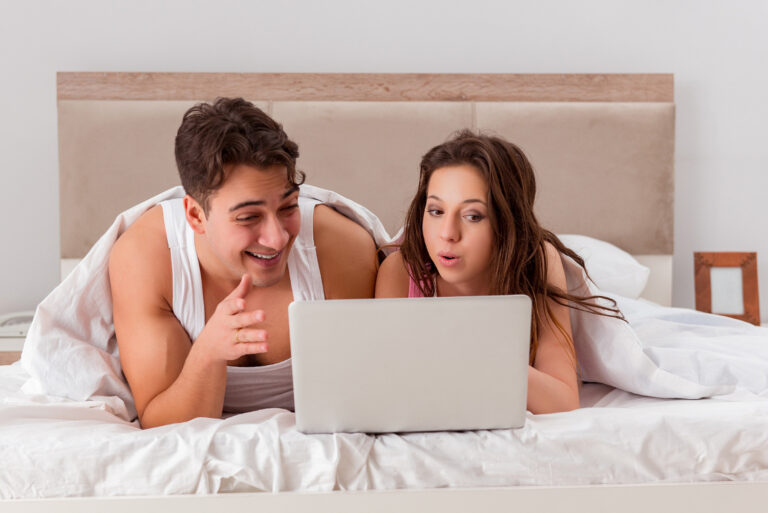 Couple Watching Video Together